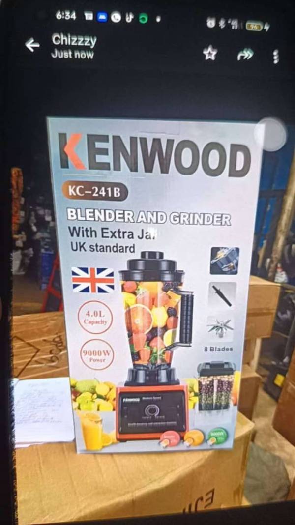 4 Litters Kenwood 900 Wats 2 In 1 Blender, 3 Pins Plug